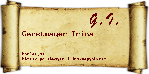 Gerstmayer Irina névjegykártya